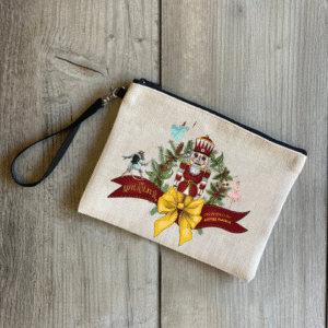 Nutcracker Linen Wristlet